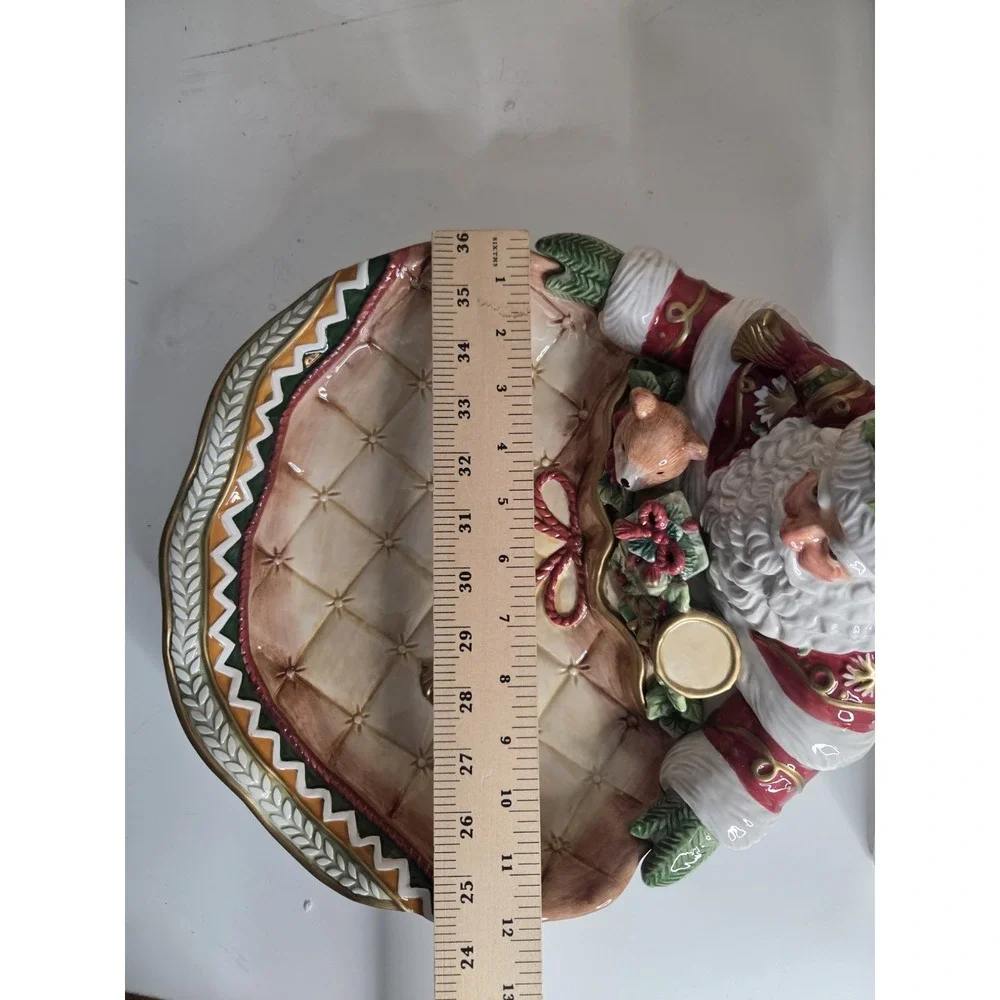 Fitz And Floyd Holiday Home Santa Server Serving‎ Bowl Platter Vintage XLarge